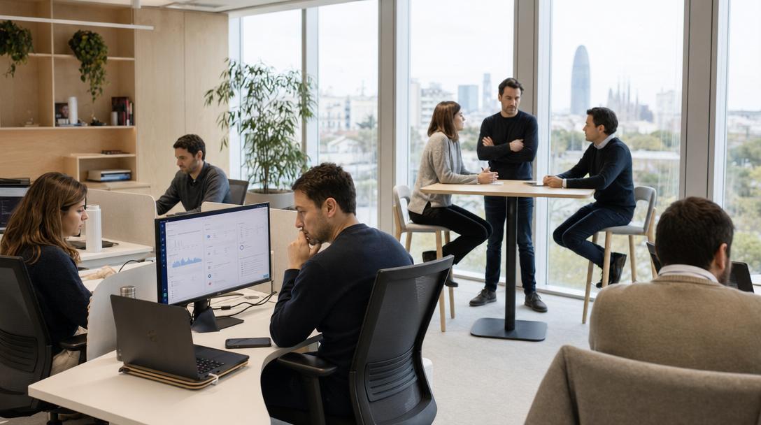 Equipo de BeServices en su oficina de Barcelona